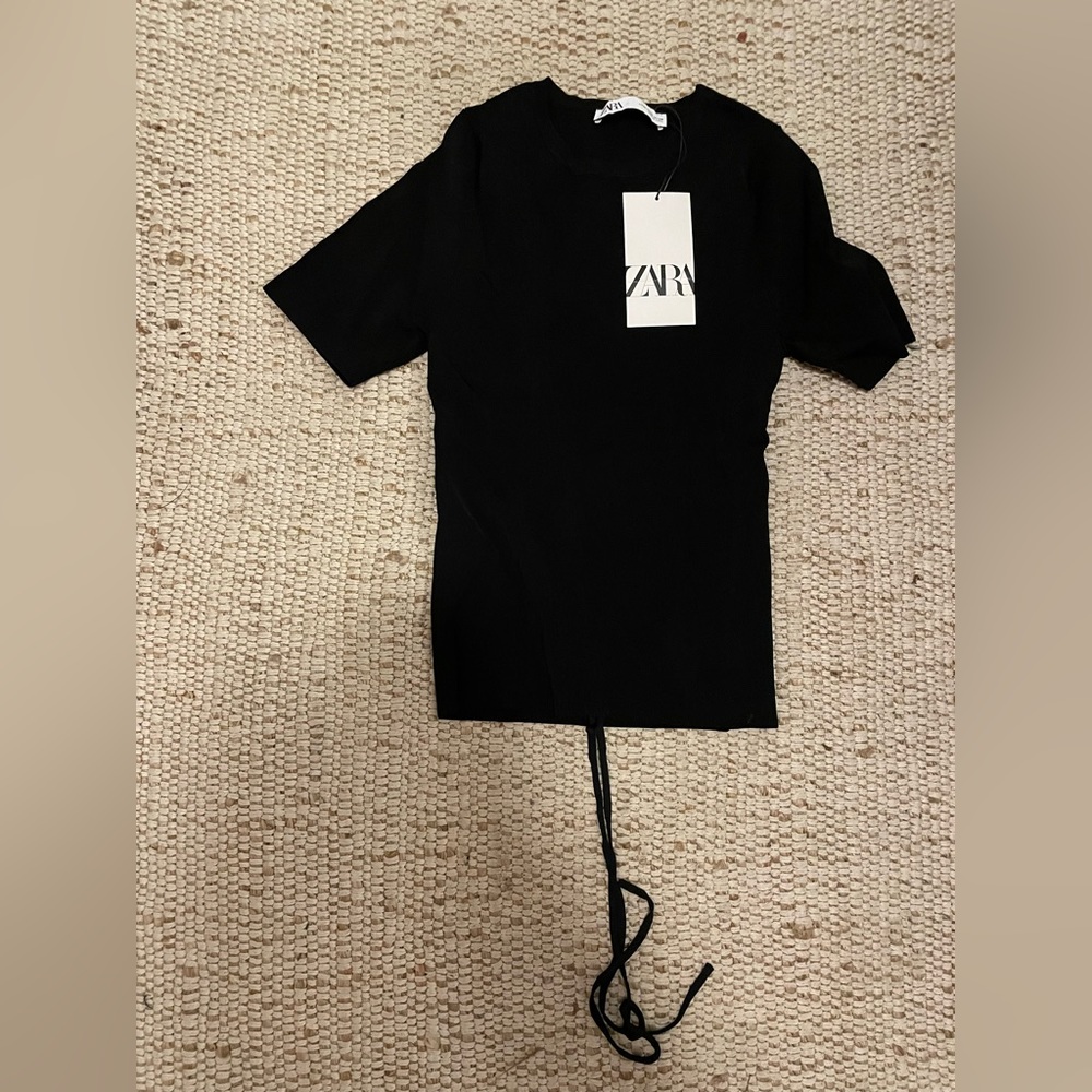 Zara top with string to cinch shirt in front